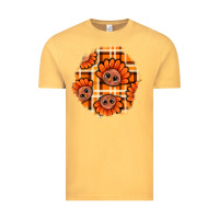 Vintage Mustard Thanksgiving Turkey With Tartan Patch Vintage Tee - BundleAndBundleShop