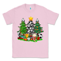 Bubblegum Pink Christmas With Soccer Trees Classic Tee - BundleAndBundleShop