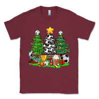 Burgundy Christmas With Soccer Trees Classic Tee - BundleAndBundleShop
