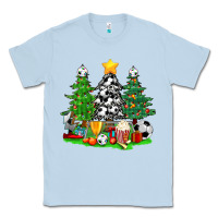 Dusty Blue Christmas With Soccer Trees Classic Tee - BundleAndBundleShop