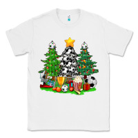 White Christmas With Soccer Trees Classic Tee - BundleAndBundleShop