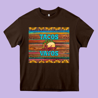 Tacos Before Vatos Heavy Core Tee Designed By Barkaloodesign