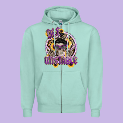 Def Unstable Zipper Hoodie Designed By Cowgirlartshop
