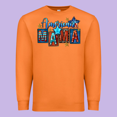 American Mama Mother's Day Premium Sweatshirt Designed By Fadigitalartstudio