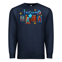 Navy American mama Mother's Day Premium Sweatshirt - FaDigitalArtStudio