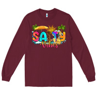 Burgundy salty vibes Long Sleeve Tee - RanaPortraitStore