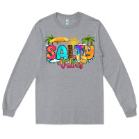 Heather Grey salty vibes Long Sleeve Tee - RanaPortraitStore
