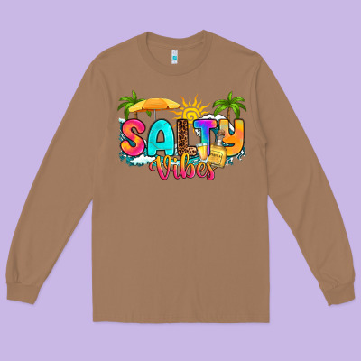 Salty Vibes Long Sleeve Tee Designed By Ranaportraitstore