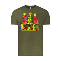 Vintage Olive Christmas With Tennis Trees Vintage Tee - BundleAndBundleShop