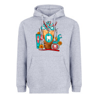 Heather Grey Dentist Cold Drink Frappe Heavyweight Hoodie - FaDigitalArtStudio