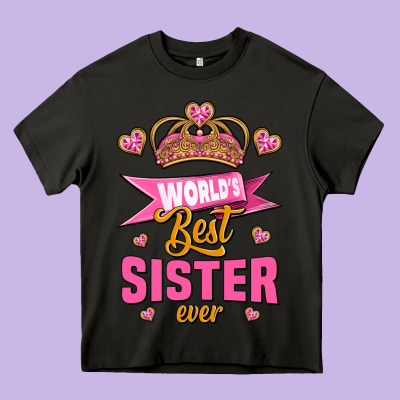 World's Best Sister Ever Heavy Core Tee Designed By Jasminsmagicworld