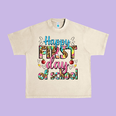 Happy First Day Of School Urban Heavy Tee Designed By Bundleandbundleshop