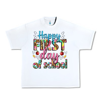 White happy first day of school Urban Heavy Tee - BundleAndBundleShop