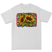 Dove Grey Sunflower With Serape Background Premium Tee - Jasminsmagicworld