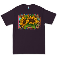 Plum Sunflower With Serape Background Premium Tee - Jasminsmagicworld