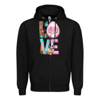 Black Love Rabbit Easter Day Zipper Hoodie - HowdyJamesFarm