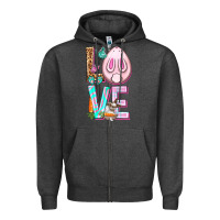 Charcoal Heather Love Rabbit Easter Day Zipper Hoodie - HowdyJamesFarm
