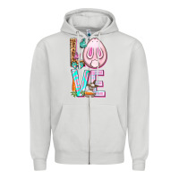 Dove Grey Love Rabbit Easter Day Zipper Hoodie - HowdyJamesFarm