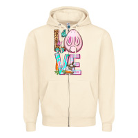 Sandshell Love Rabbit Easter Day Zipper Hoodie - HowdyJamesFarm