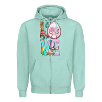 Seafoam Love Rabbit Easter Day Zipper Hoodie - HowdyJamesFarm