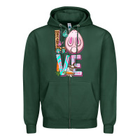 Sports Green Love Rabbit Easter Day Zipper Hoodie - HowdyJamesFarm