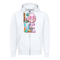 White Love Rabbit Easter Day Zipper Hoodie - HowdyJamesFarm