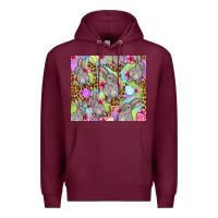 Burgundy Easter bunnys eggs Premium Hoodie - OliviaCreatesArt