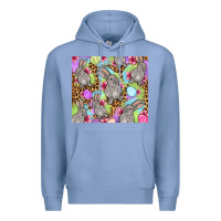 Colony Blue Easter bunnys eggs Premium Hoodie - OliviaCreatesArt