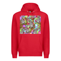 Red Easter bunnys eggs Premium Hoodie - OliviaCreatesArt