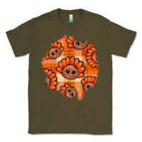 Army Green Thanksgiving Turkey With Tartan Patch Classic Tee - BundleAndBundleShop