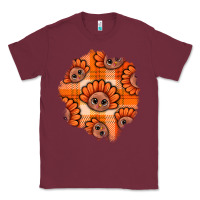 Burgundy Thanksgiving Turkey With Tartan Patch Classic Tee - BundleAndBundleShop