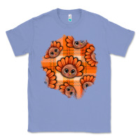 Colony Blue Thanksgiving Turkey With Tartan Patch Classic Tee - BundleAndBundleShop