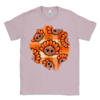 Lilac Thanksgiving Turkey With Tartan Patch Classic Tee - BundleAndBundleShop