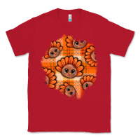 Red Thanksgiving Turkey With Tartan Patch Classic Tee - BundleAndBundleShop