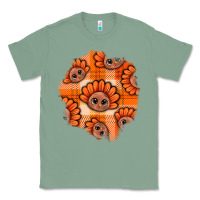 Sage Thanksgiving Turkey With Tartan Patch Classic Tee - BundleAndBundleShop