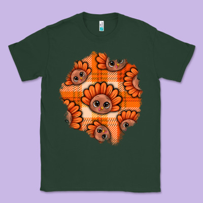 Thanksgiving Turkey With Tartan Patch Classic Tee Designed By Bundleandbundleshop