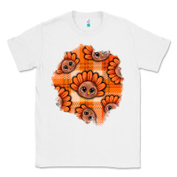 White Thanksgiving Turkey With Tartan Patch Classic Tee - BundleAndBundleShop