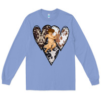 Colony Blue Country Cupid Valentine Cowhide Heart Long Sleeve Tee - Bettercallsaul