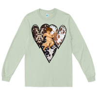 Matcha Country Cupid Valentine Cowhide Heart Long Sleeve Tee - Bettercallsaul