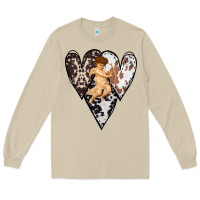 Mushroom Country Cupid Valentine Cowhide Heart Long Sleeve Tee - Bettercallsaul