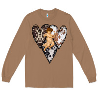 Toasted Coconut Country Cupid Valentine Cowhide Heart Long Sleeve Tee - Bettercallsaul