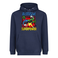 Navy Autism is my superpower Autism Awareness Day Heavyweight Hoodie - FaDigitalArtStudio