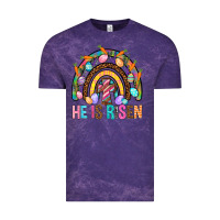 Cloud Purple He Is Risen Rainbow Vintage Tee - BundleAndBundleShop