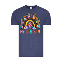 Vintage Denim He Is Risen Rainbow Vintage Tee - BundleAndBundleShop