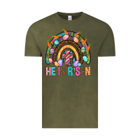 Vintage Olive He Is Risen Rainbow Vintage Tee - BundleAndBundleShop