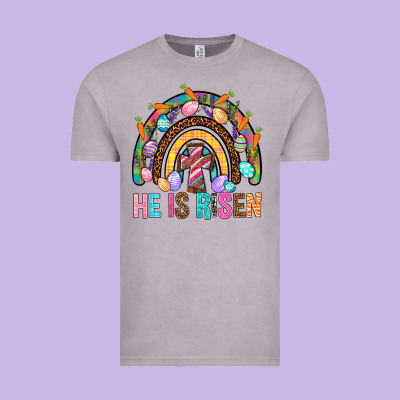 He Is Risen Rainbow Vintage Tee Designed By Bundleandbundleshop