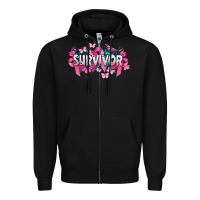 Black Cancer survivor Cancer Awareness Zipper Hoodie - HowdyJamesFarm