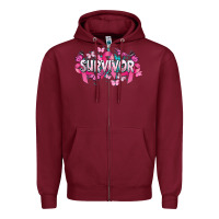 Burgundy Cancer survivor Cancer Awareness Zipper Hoodie - HowdyJamesFarm