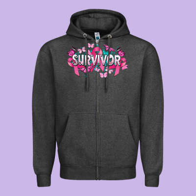 Cancer Survivor Cancer Awareness Zipper Hoodie Designed By Howdyjamesfarm