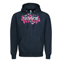 Navy Cancer survivor Cancer Awareness Zipper Hoodie - HowdyJamesFarm